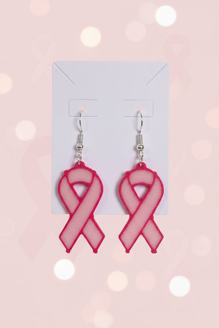 Breast cancer earrings