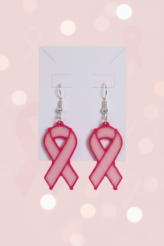 Breast cancer earrings