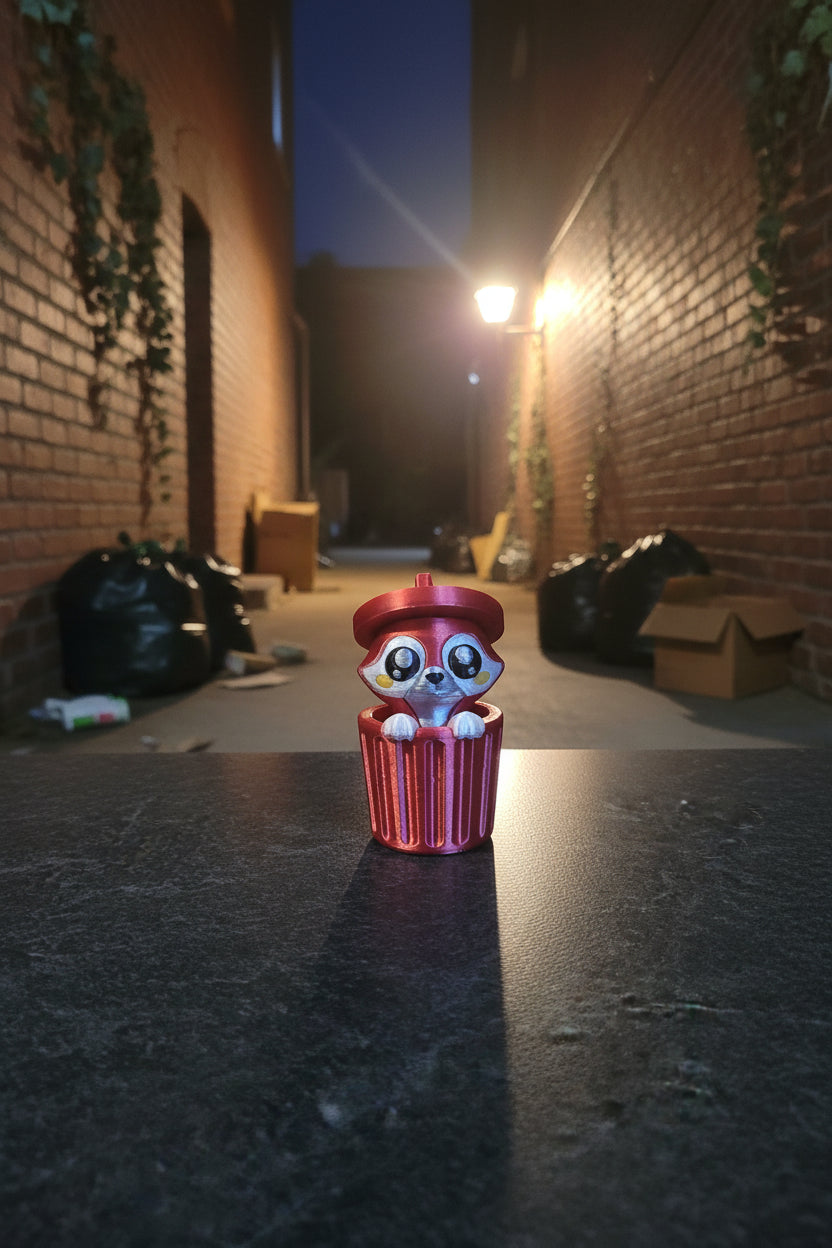 Racoon trash can clicker